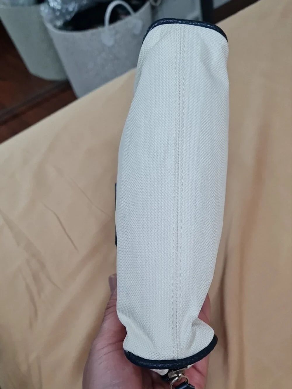 L'OCCITANE Cream and Black Canvas Toiletry Case